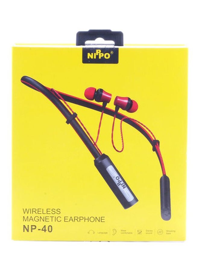 Nippo Wireless In-Ear Earphones Black/Red  - Image 2