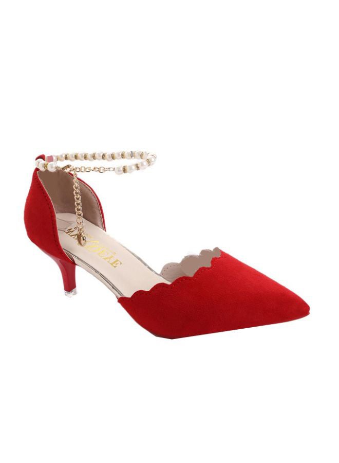 Pointed Dress Sandals Red  - Image 1