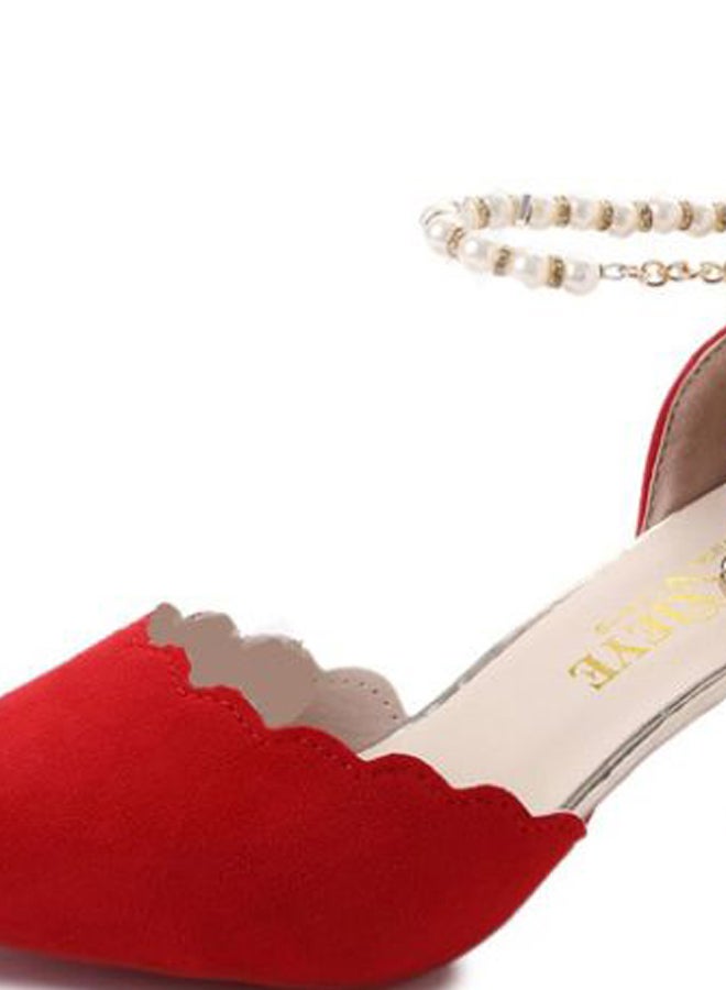 Pointed Dress Sandals Red  - Image 3