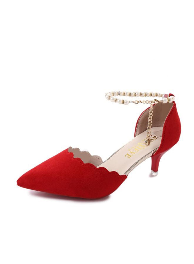 Pointed Dress Sandals Red  - Image 2