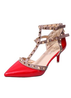 Generic Pointed Toe Buckle Pumps Red  - Image 2