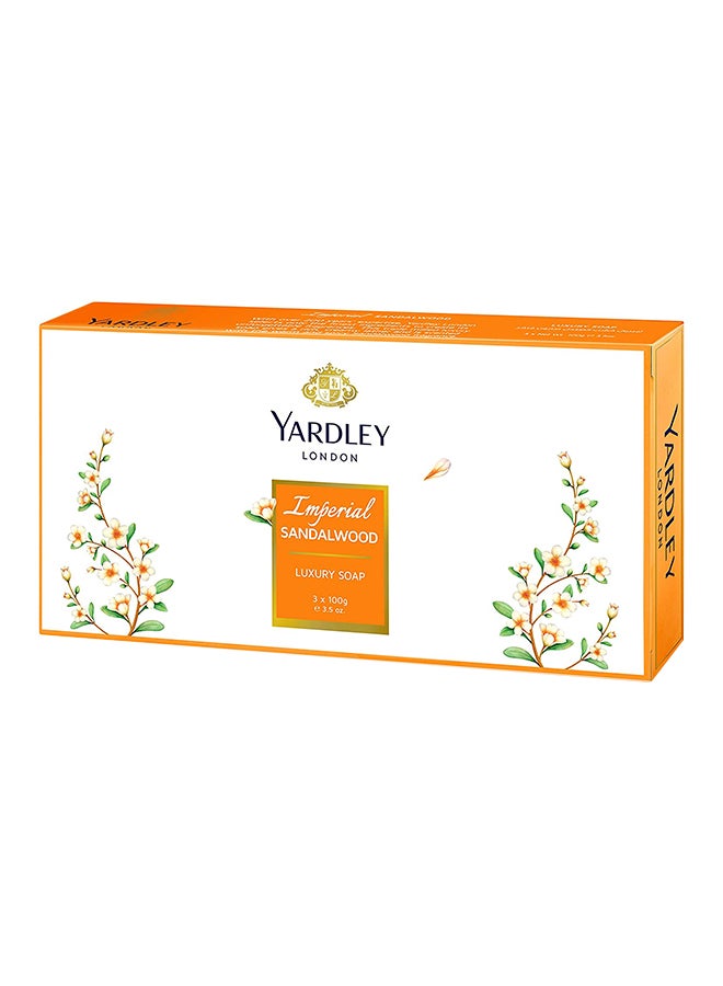 Yardley 3-Piece Sandalwood Luxury Soap Set 100grams  - Image 1