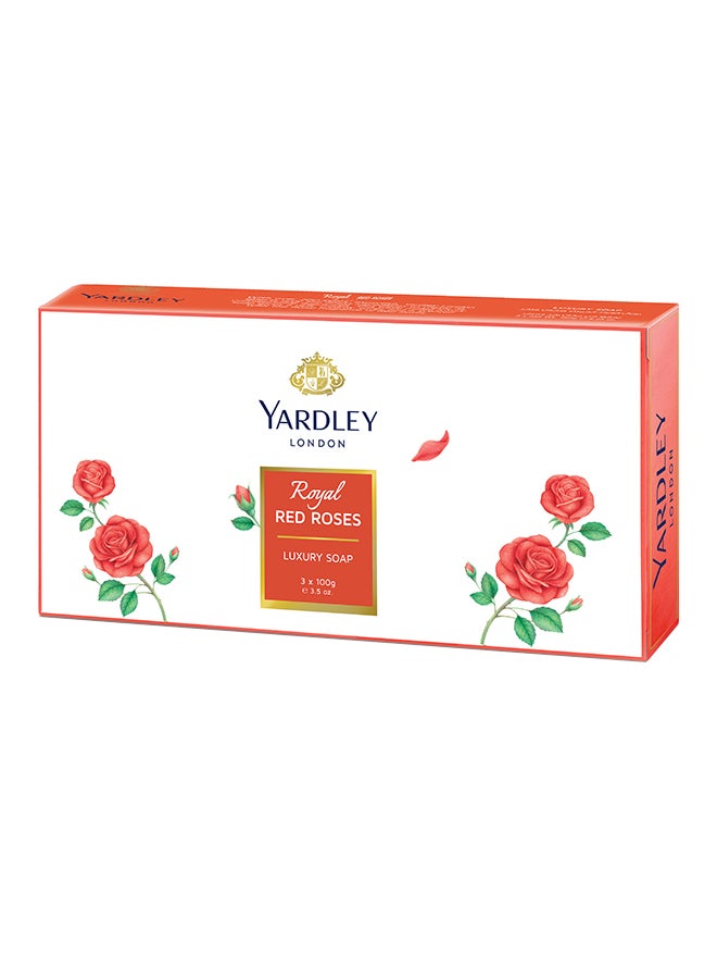 Yardley Royal Red Roses Luxury Soap 3 Pieces 3x100grams  - Image 1