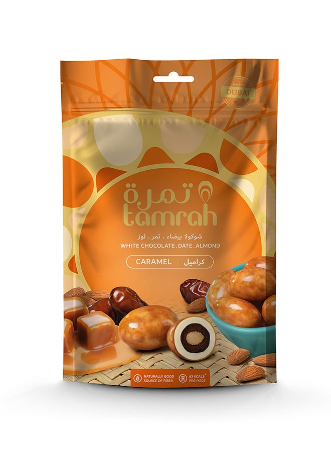 تمرة تمر محشو لوز ومغطى بالشوكولاته والكاراميل 100جرام - Image 1