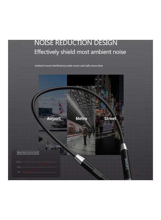 Lenovo - HE08 Neckband Wireless BT In-Ear Earphones With Noise Cancelling Mic White - Image 1