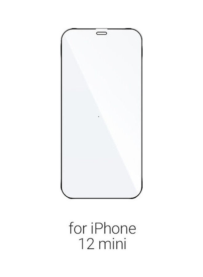 كينج ستور لاصقة حماية للشاشة من الزجاج المقوى لهاتف أبل آيفون 12 ميني أسود / شفاف - Image 4