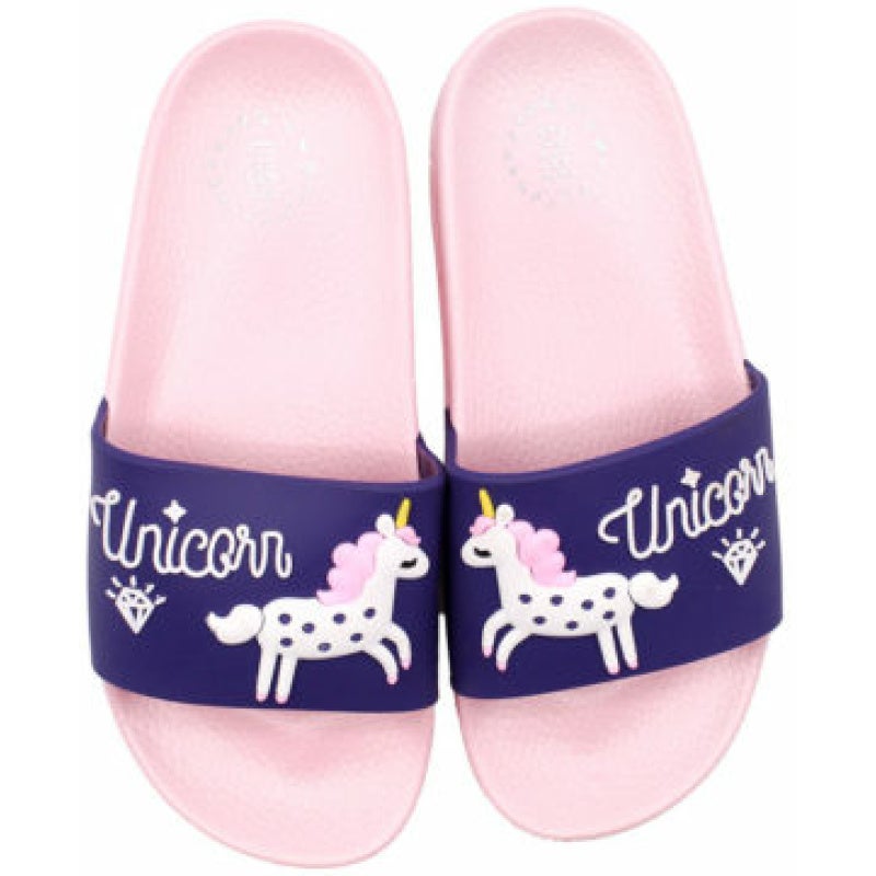 CUBS - Unicorn Slip On Slide Slipper Purple - Image 1