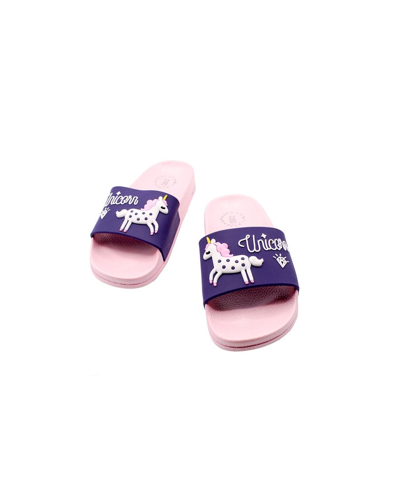 CUBS - Unicorn Slip On Slide Slipper Purple - Image 1