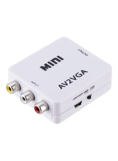 Generic Mini HD AV2VGA Video Converter Convertor Box AV RCA CVBS to VGA Video Converter Conversor with 3.5mm Audio to PC HDTV Converter white  - Image 3