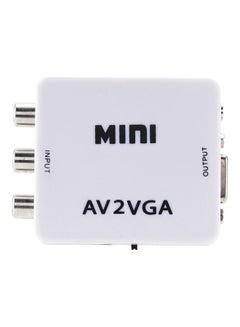 Generic Mini HD AV2VGA Video Converter Convertor Box AV RCA CVBS to VGA Video Converter Conversor with 3.5mm Audio to PC HDTV Converter white  - Image 5