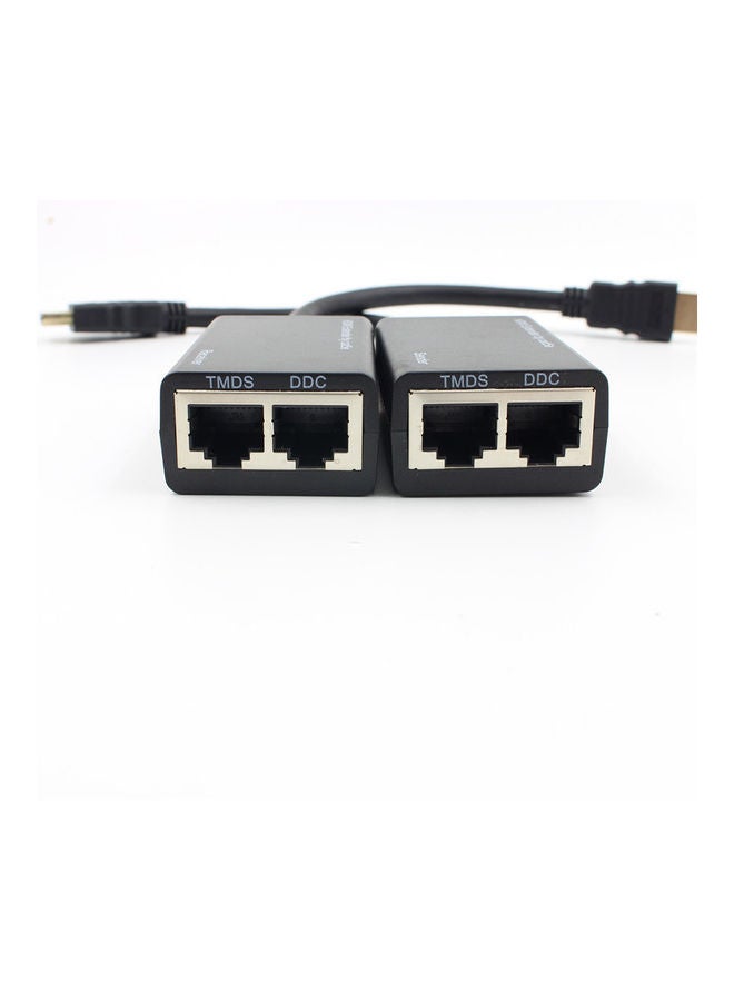 HDMI Over RJ45 CAT5e CAT6 UTP LAN Ethernet Extender Repeater 1080P black