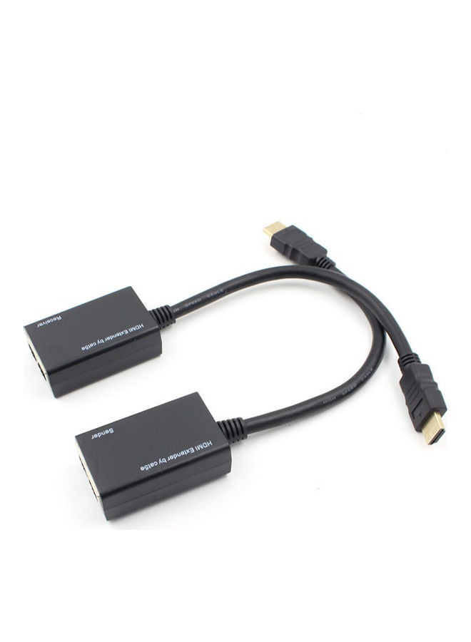 HDMI Over RJ45 CAT5e CAT6 UTP LAN Ethernet Extender Repeater 1080P black