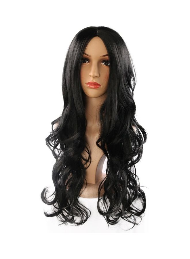 Trendy Long Curly Wave Hair Wigs for American Women High Temperature Synthetic black 15*15*1cm - Image 1