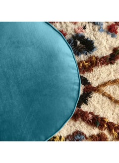 REGAL IN HOUSE Cylindrical Pouf Turquoise 60x40cm  - Image 3