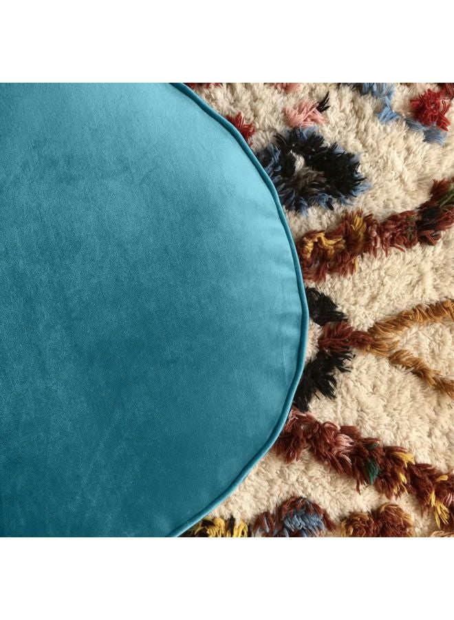 REGAL IN HOUSE - Cylindrical Pouf Turquoise 60x40cm - Image 1