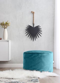 REGAL IN HOUSE Cylindrical Pouf Turquoise 60x40cm  - Image 2