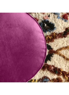 REGAL IN HOUSE Solid Cylindrical Pouf Dark Pink 60x20cm  - Image 3