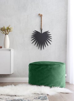 REGAL IN HOUSE Solid Cylindrical Pouf Green 100x40cm  - Image 2