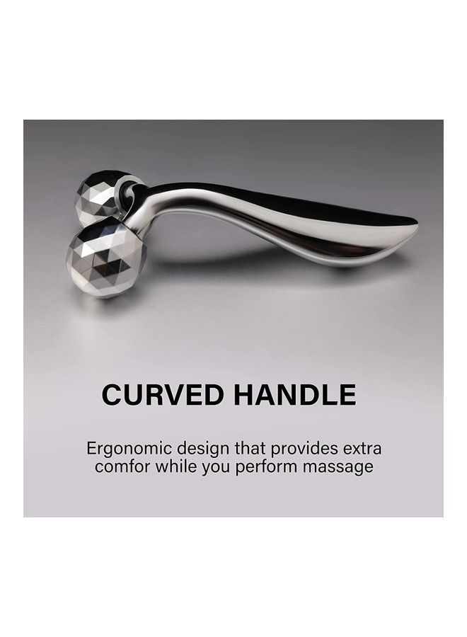 3D Face Roller Face Massager Face Kneading 
Ball Massager Wrinkle Remove Skin Tightening 
Promote the Blood Circulation for 
Face Lift Face Firming - Silver Silver 13x9x4cm - Image 2