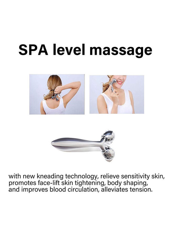 3D Face Roller Face Massager Face Kneading 
Ball Massager Wrinkle Remove Skin Tightening 
Promote the Blood Circulation for 
Face Lift Face Firming - Silver Silver 13x9x4cm - Image 3