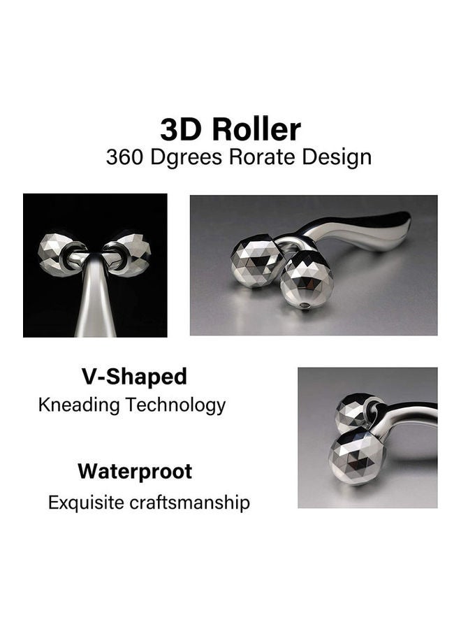 3D Face Roller Face Massager Face Kneading 
Ball Massager Wrinkle Remove Skin Tightening 
Promote the Blood Circulation for 
Face Lift Face Firming - Silver Silver 13x9x4cm - Image 4