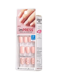 KISS 30-Piece Impress False Nails Set Pink  - Image 1