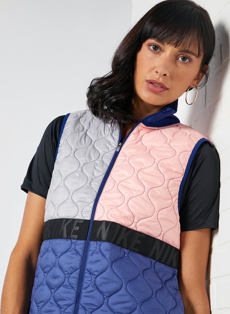 Nike W NK AROLYR Vest Bleached Coral/Blue Void/Reflective Silv - Image 2