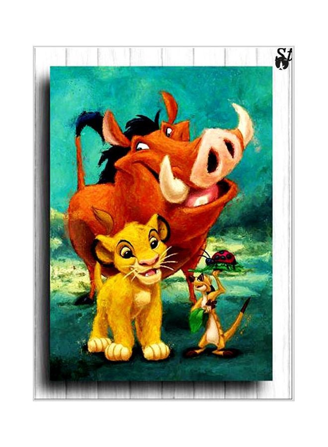 BP Cartoon Animal Printed Decorative Plate Green/Brown/Yellow 20x15cm 