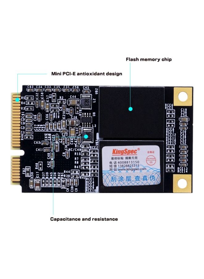 KingSpec - mSATA Mini PCI-E MLC Digital Flash Solid State Drive Black/Gold/Silver - Image 1