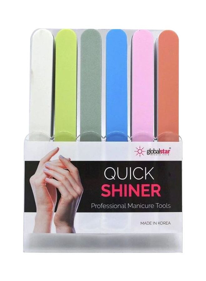 globalstar 30-Piece Quick Shiner Professional Manicure Tools Pink/Green/Blue 
