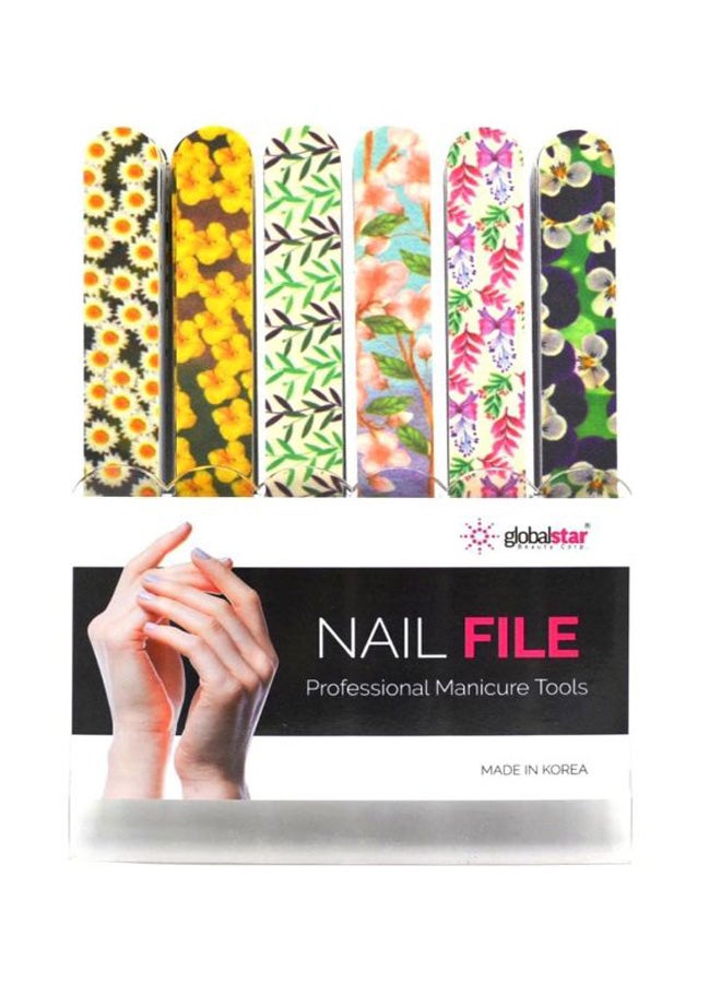 globalstar 48-Piece Nail File Set Pink/Green/Yellow 