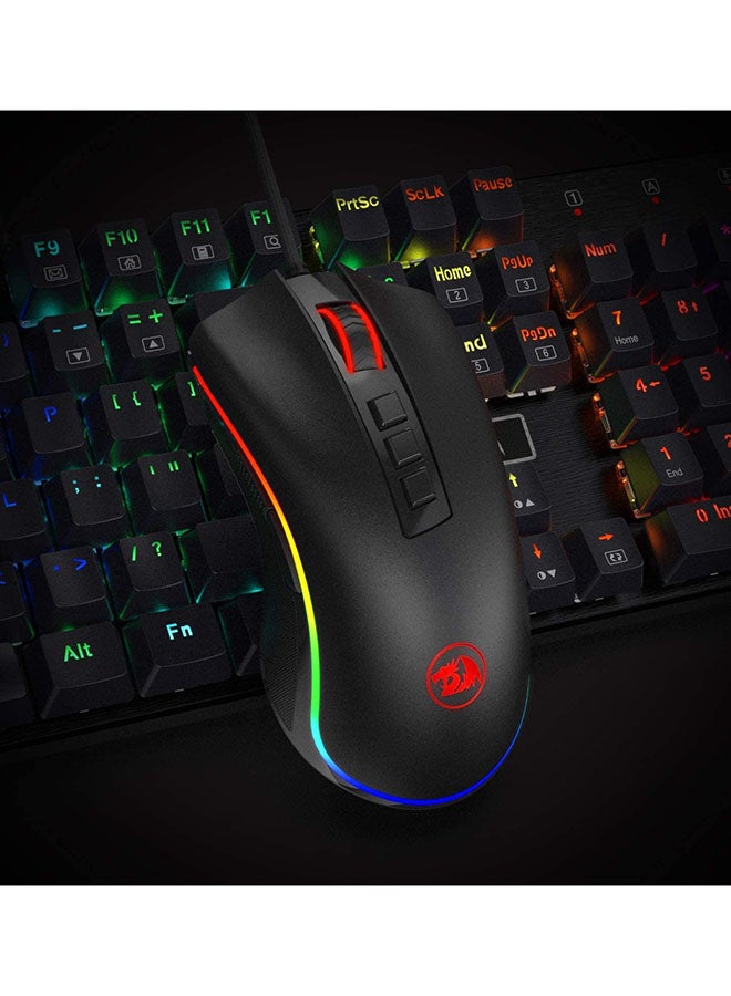 M711 Cobra Gaming Mouse with 16.8 Million RGB Color Backlit, 12,400 DPI Adjustable, Comfortable Grip, 8 Programmable Buttons, Black