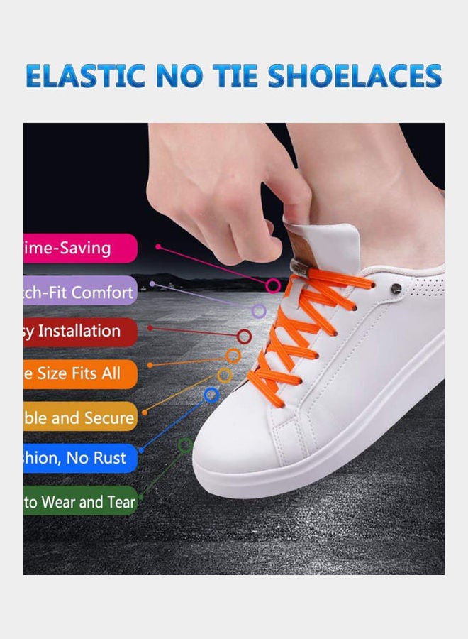 1 Pair Fashion Metal Magnetic Buckle Elastic No Tie Lazy Sneakers Flat Shoelaces Purple  - Image 5