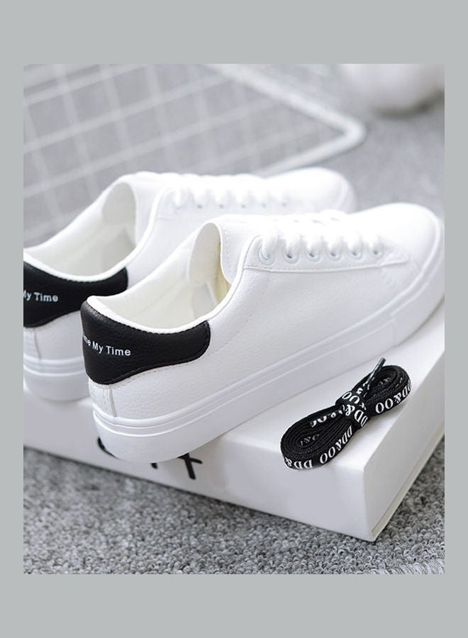 Anti-slip Flat Lace up Sports Sneakers White  - Image 3