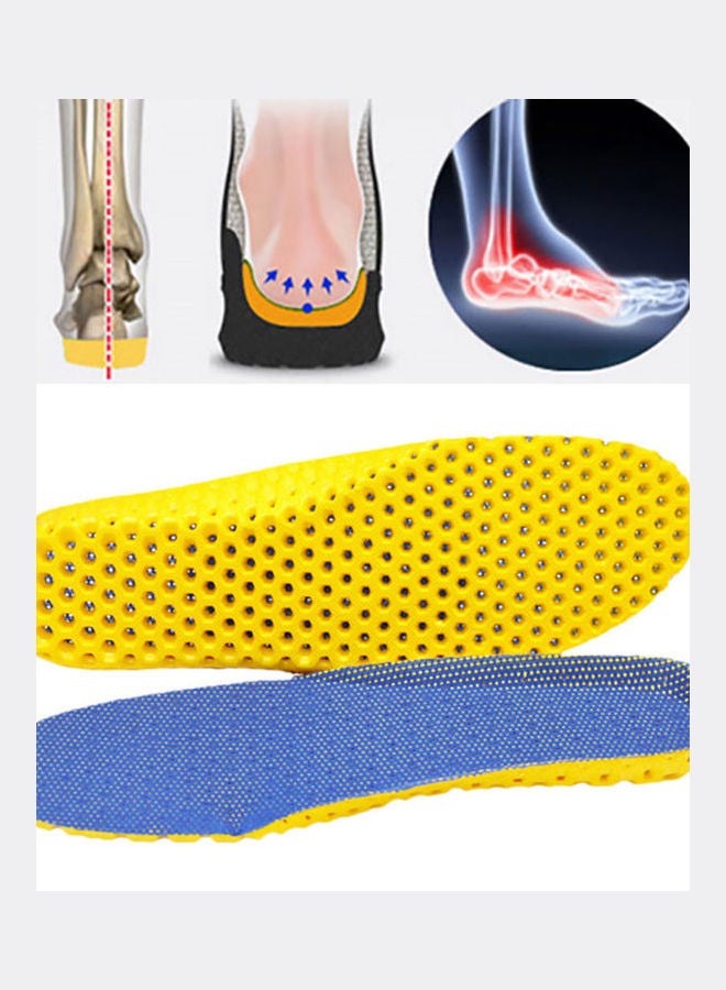 Generic Breathable Deodorant Shock-proof Insoles Unisex Fitness Sport Sneakers Shoes Pad Dark Blue  - Image 2