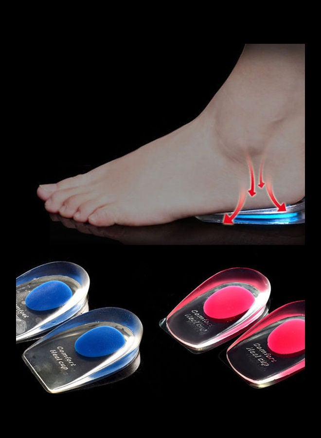 U Shape Silicone Foot Heel Support Pain Relief Damping Pad Inserts Insole Mat Blue - Image 2