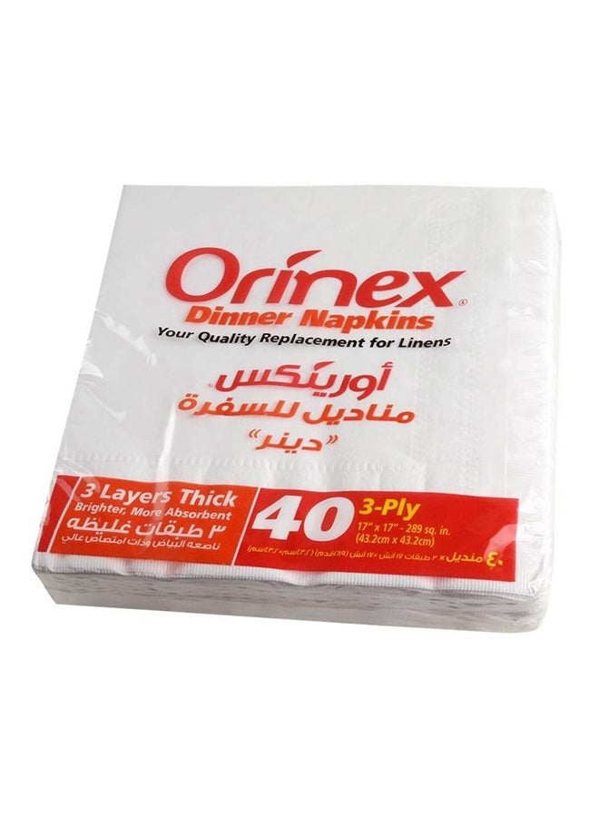 أورينيكس - طقم مناديل مائدة من 40 قطعة أبيض - Image 1