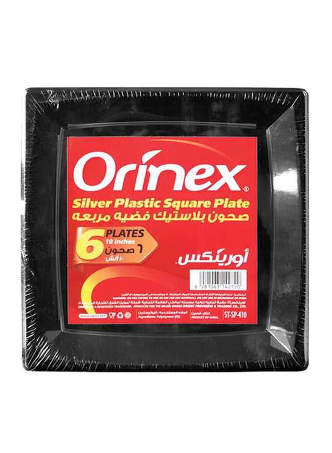Orinex - 6-Piece Plastic Plate Black - Image 1