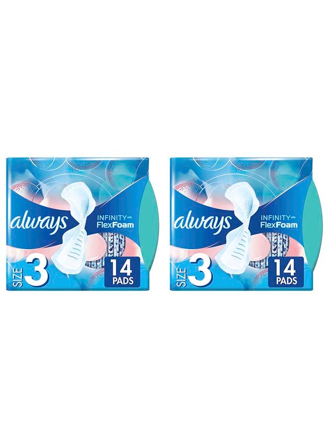 14 Infinity Flex Foam Pads Pack of 2 White