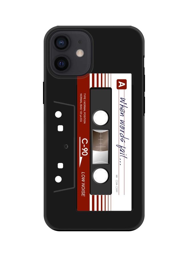 Stylizedd Cassette Printed Dual Layer Protective Case Cover For Apple iPhone 12 Mini Black/White/Red - Image 1