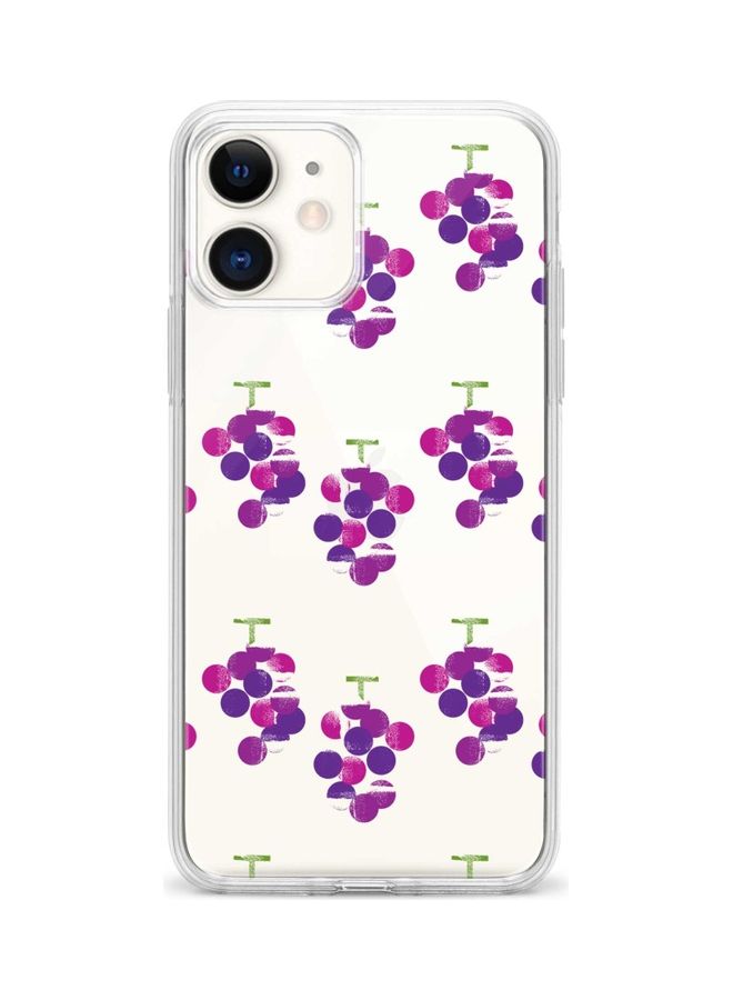 ستايلايزد غطاء حماية بطبعة عناقيد عنب متدلية لهاتف أبل آيفون 12 ميني أبيض/ وردي - Image 1