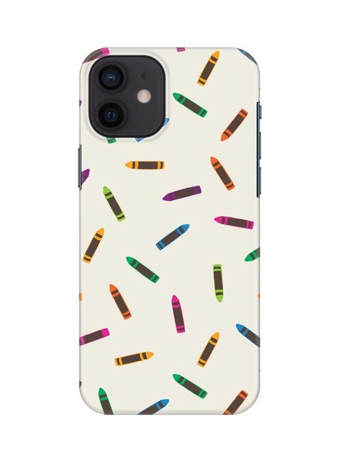 Crayon Pary Printed Case For Apple iPhone 12 Mini Beige/Orange