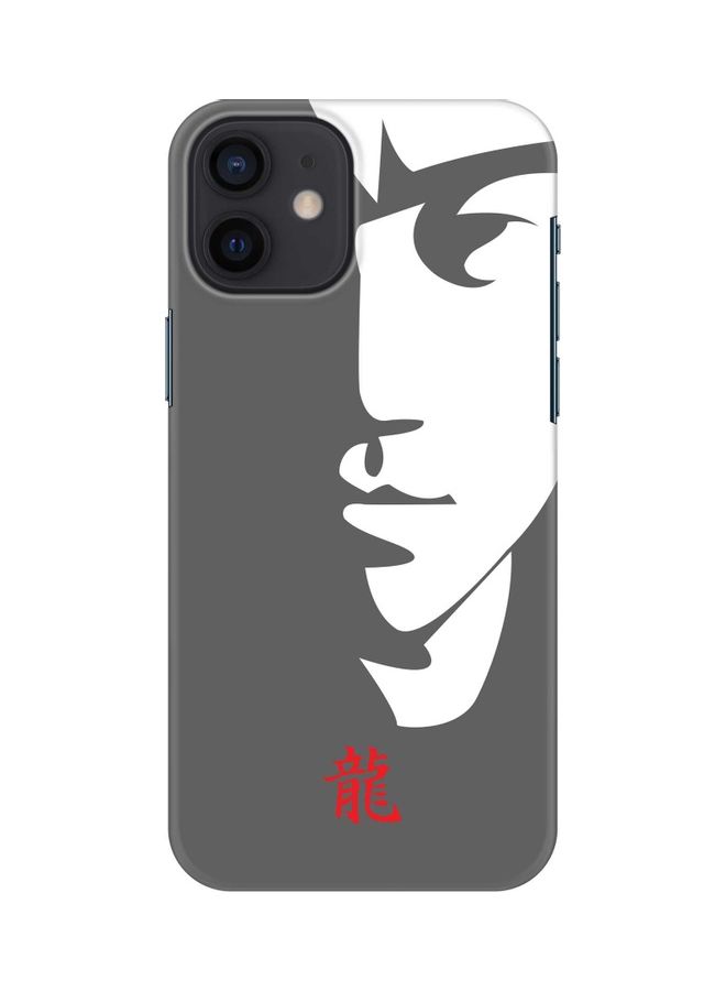 Stylizedd Tibute Bruce Lee Printed Case For Apple iPhone 12 Mini Grey/Yellow - Image 1