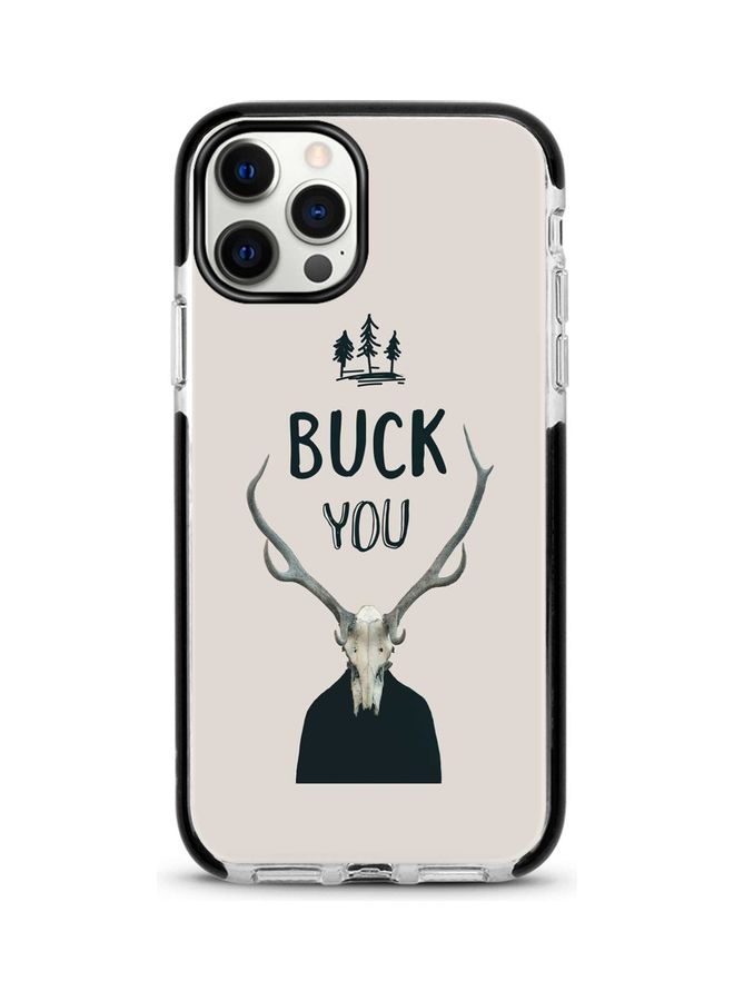 ستايلايزد غطاء حماية بطبعة عبارة "Buck You" لهاتف أبل آيفون 12 برو/آيفون 12 بيج / أسود - Image 1