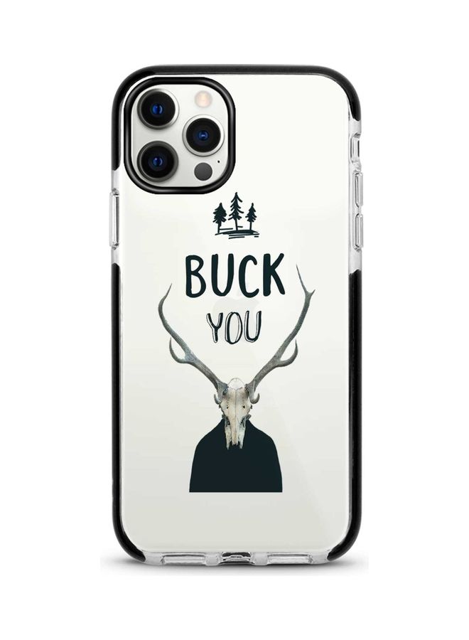 ستايلايزد غطاء حماية بطبعة عبارة "Buck You" لهاتف أبل آيفون 12 برو/آيفون 12 أبيض/ أسود - Image 1
