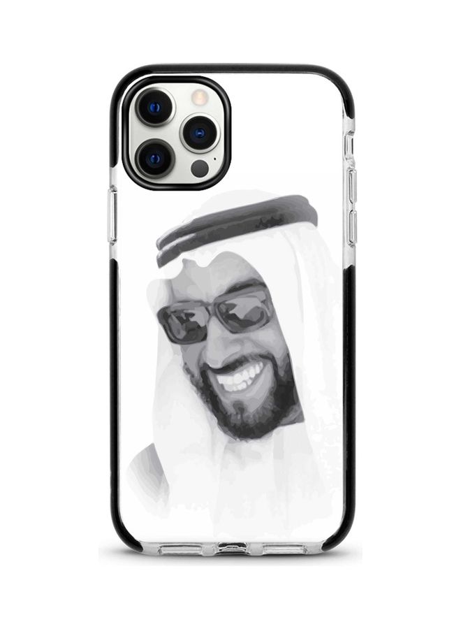 ستايلايزد غطاء حماية بطبعة صورة أبونا زايد لهاتف أبل آيفون 12 برو/آيفون 12 أبيض/رمادي/أسود - Image 1