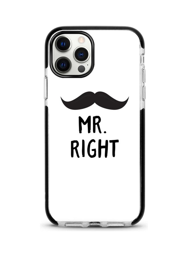 ستايلايزد غطاء حماية بطبعة عبارة "Mr. Right" لهاتف أبل آيفون 12 برو/آيفون 12 أبيض/ أسود - Image 1
