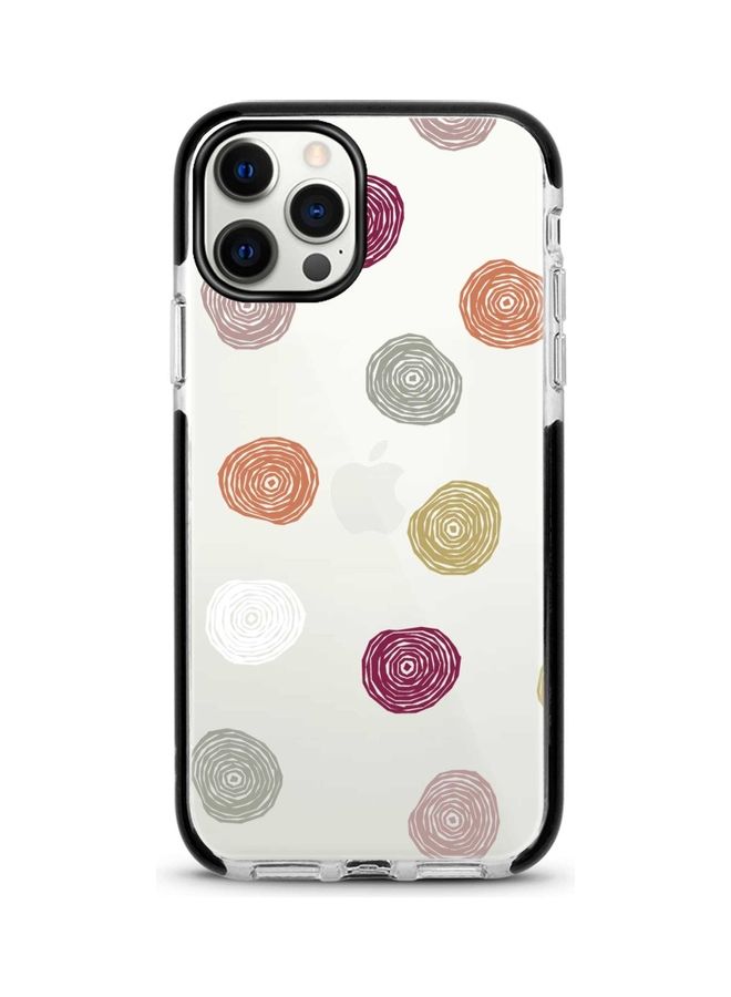 ستايلايزد غطاء حماية بطبعة خربشات دائرية لهاتف أبل آيفون 12برو/آيفون 12 رمادي/ أحمر/ برتقالي - Image 1