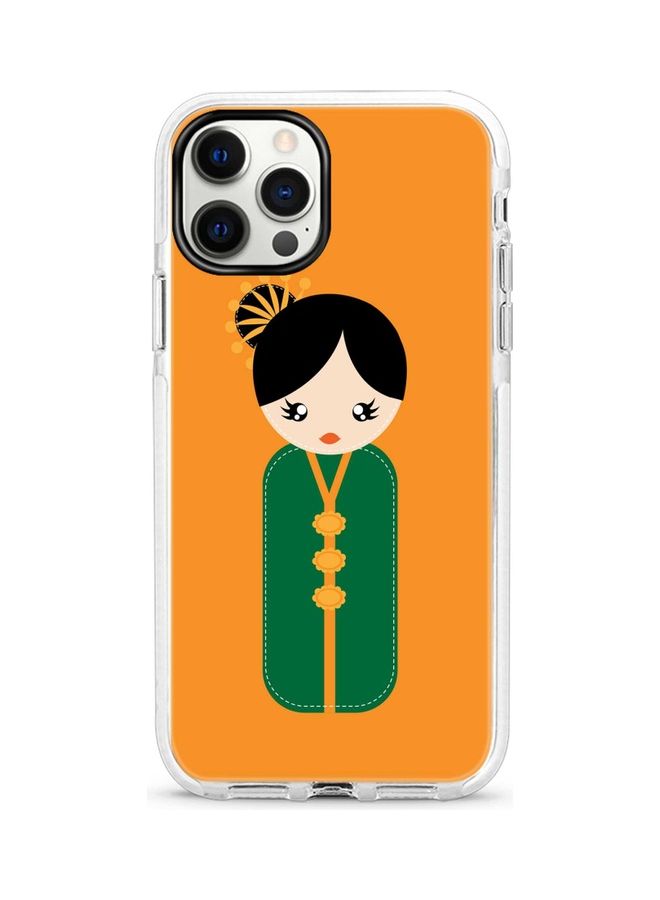 Stylizedd Japanese Doll Printed Case For Apple iPhone 12 Pro/iPhone 12 Orange/Green/Black - Image 1