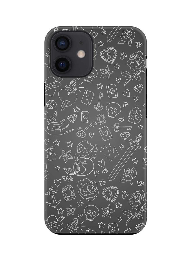 Stylizedd Dual Layer Protective Case Cover For Apple iPhone 12 Mini Doodles - Image 1